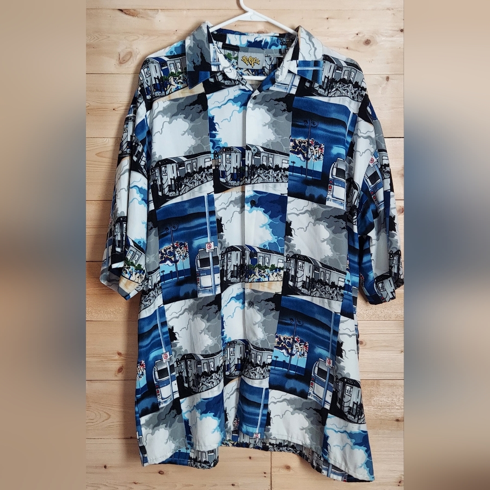 Vintage 1990's Up Ro's Mens NYC Subway Cars or Rave Shirt